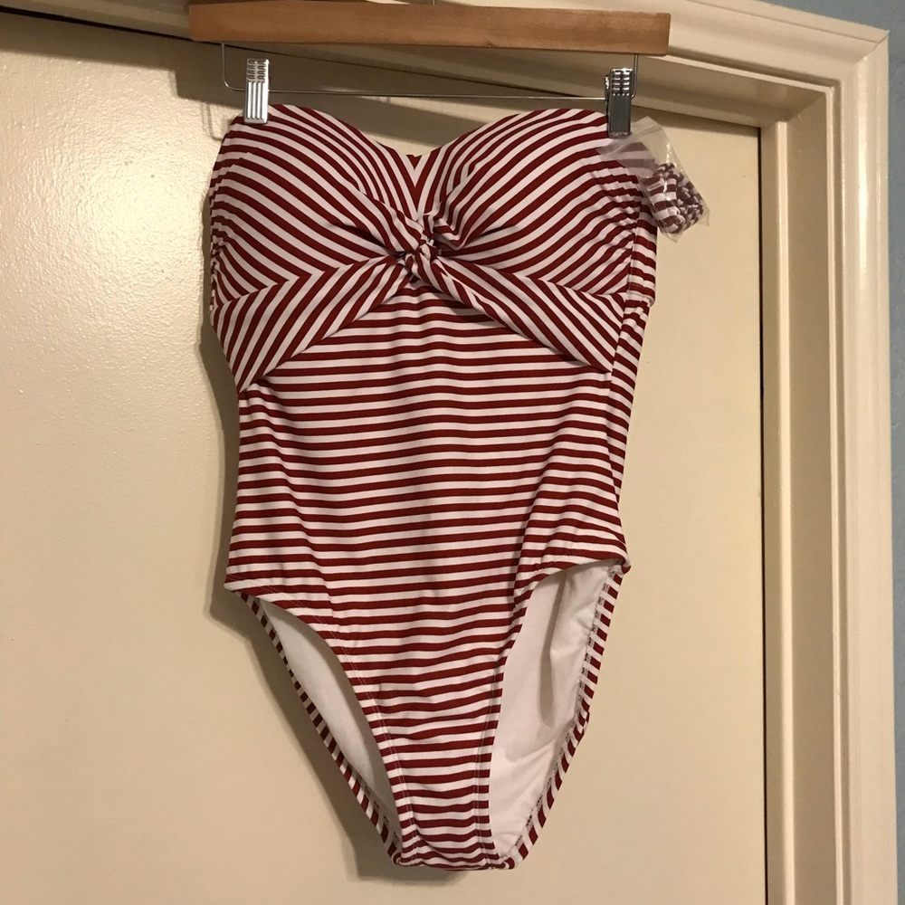 NWT Kona Sol One Piece Swimming Suit Strapless with optional strap, Size Medium